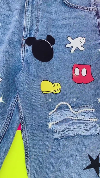 Funky N Trendy hand painted denims for women