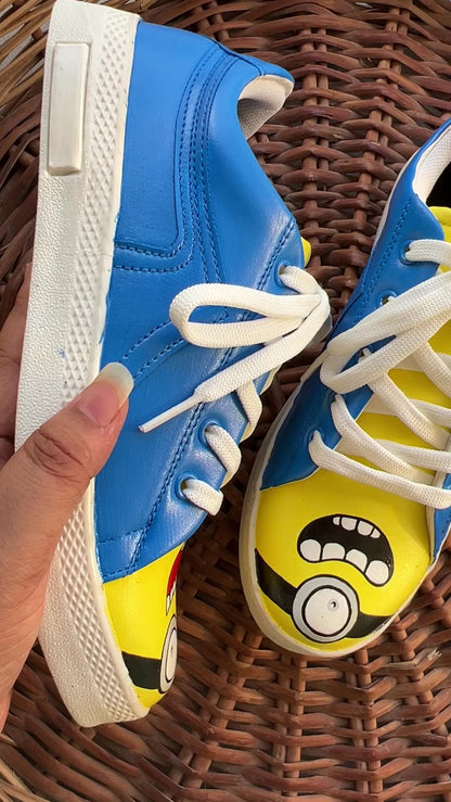 Funky N Trendy hand painted water resistant yellow shoes